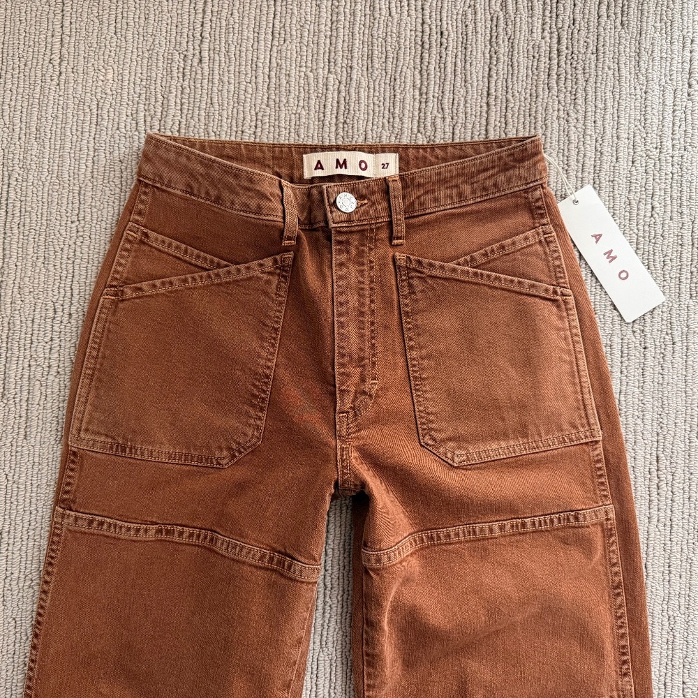 AMO Doris Utility Pant Jeans in Golden Sz 27 NWT $303!! - Picture 2 of 3